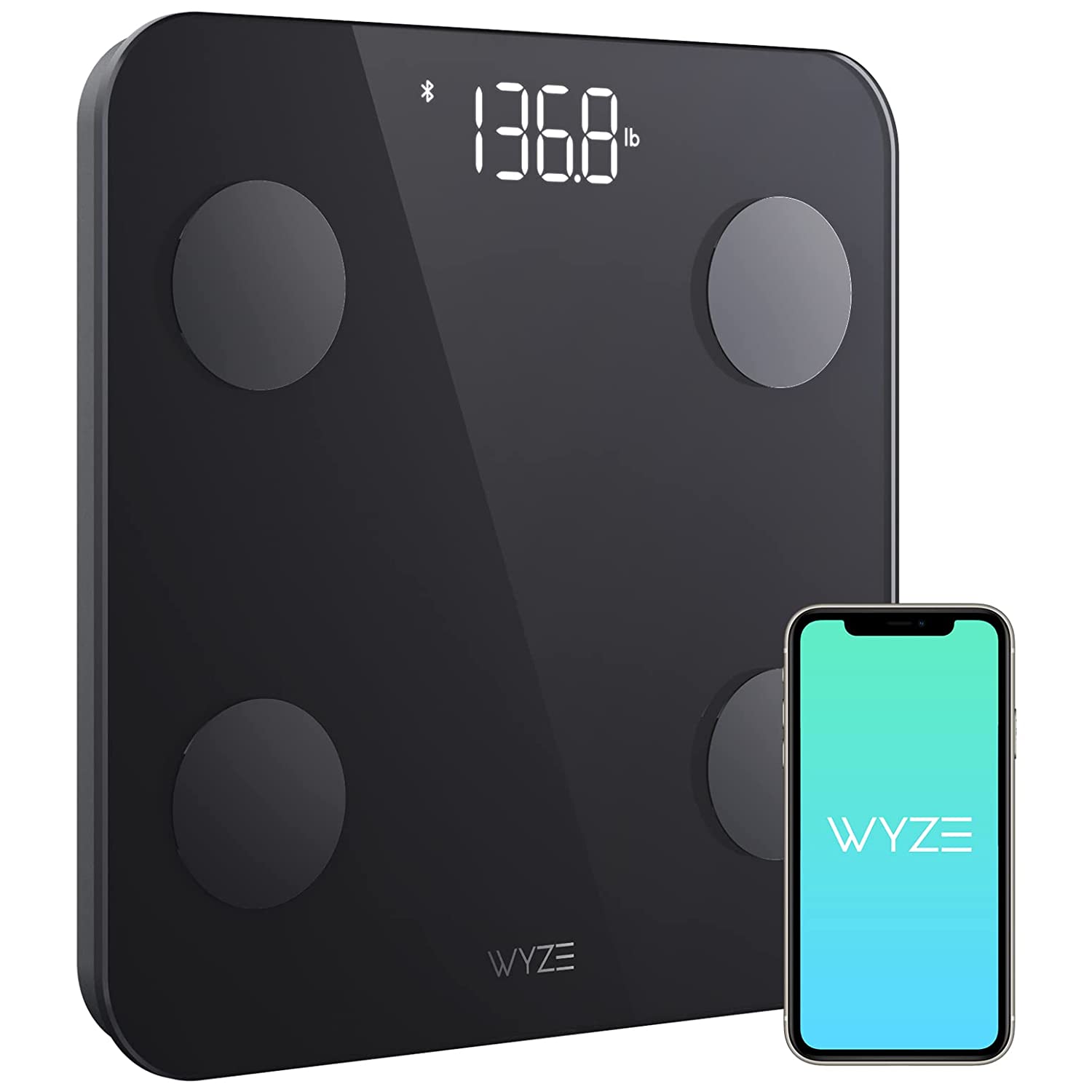  Wyze Smart Scale, Wireless Digital Bathroom Scale for Body  Weight, BMI, Body Fat Percentage, Heart Rate Monitor, App Connected,  Bluetooth, 400 lb Capacity (Black) : Health & Household