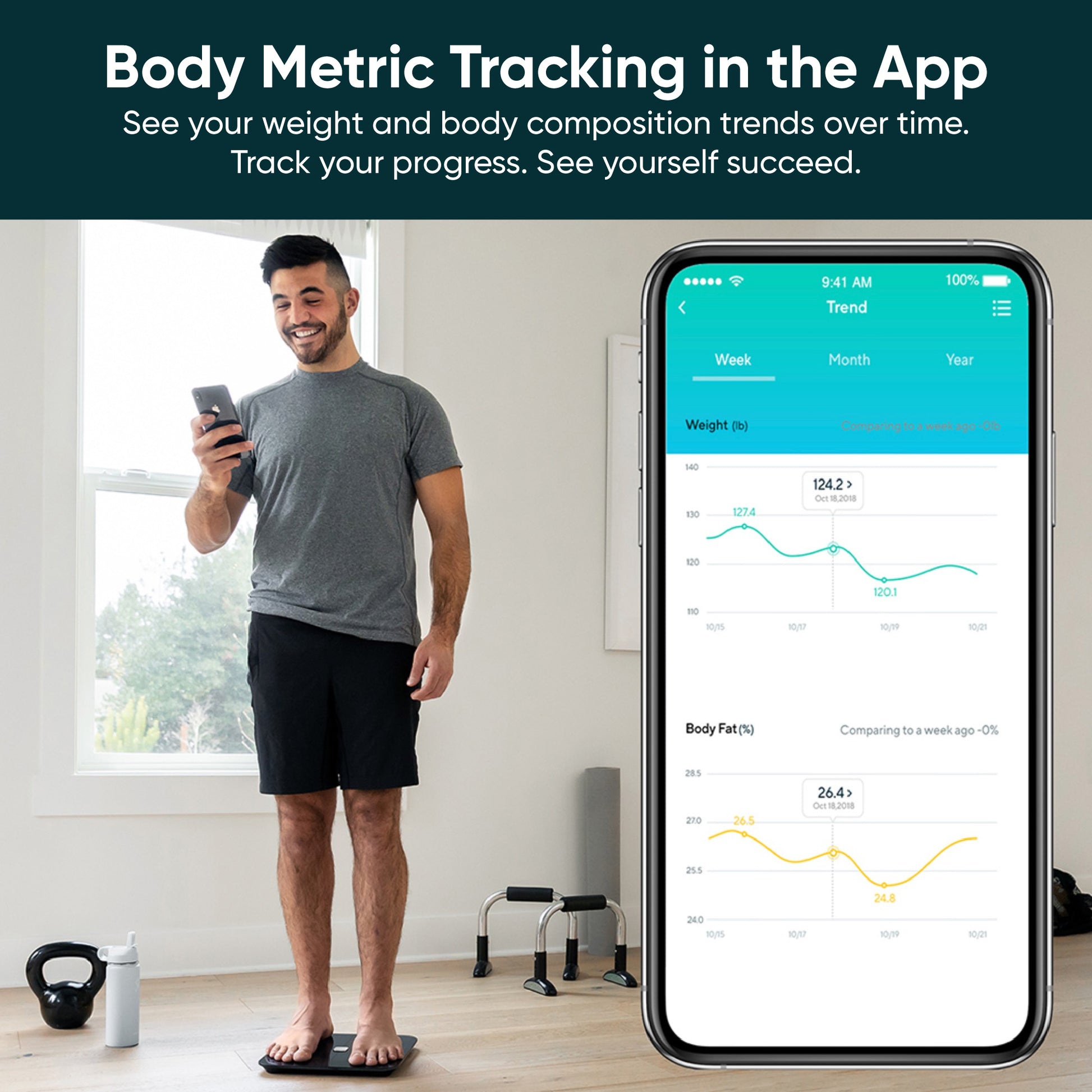 Track your weight, muscle mass, BMI, and more with this smart scale