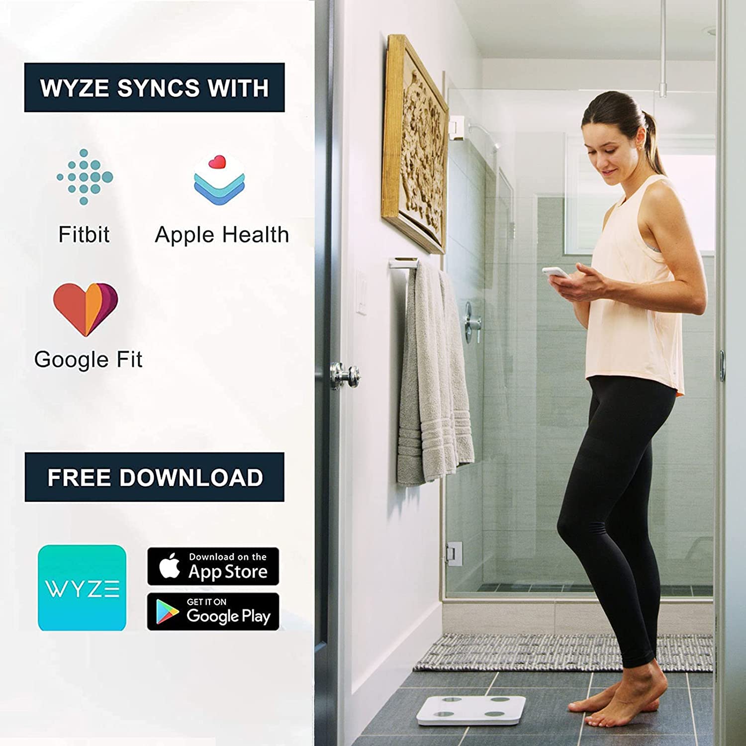 WYZE Scale S, Bluetooth connected Smart scale for Body Weight and BMI, Body  Composition Analyzer, Body Fat Scale, Digital Bathroom Scale, Heart Rate